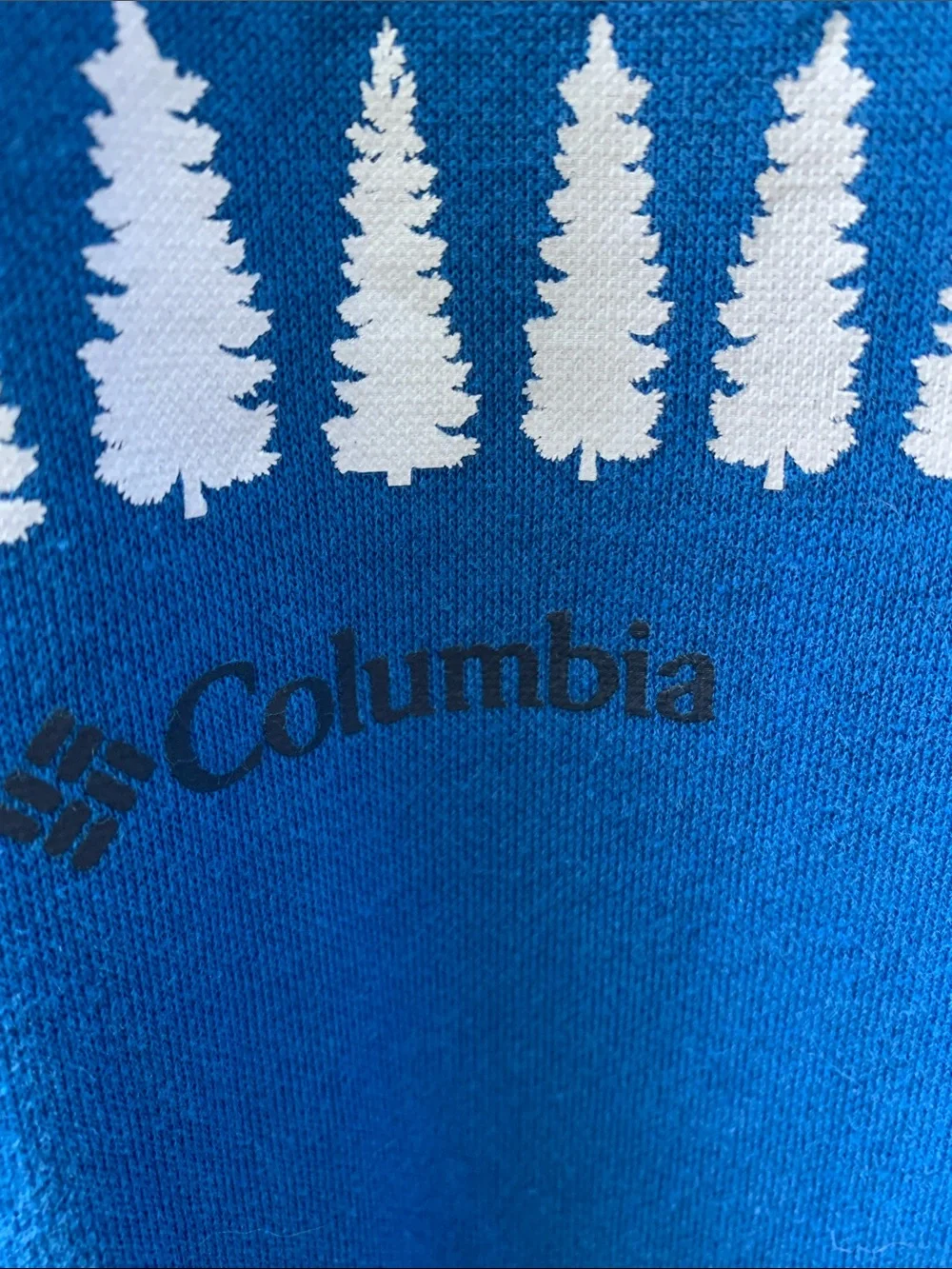 Columbia Men's Royal Blue Crewneck with Forest Flag Graphic